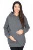 MijaCulture - 3 in1 warm maternity hoodie, for breastfeeding and after  „Molly ” M001 Graphit